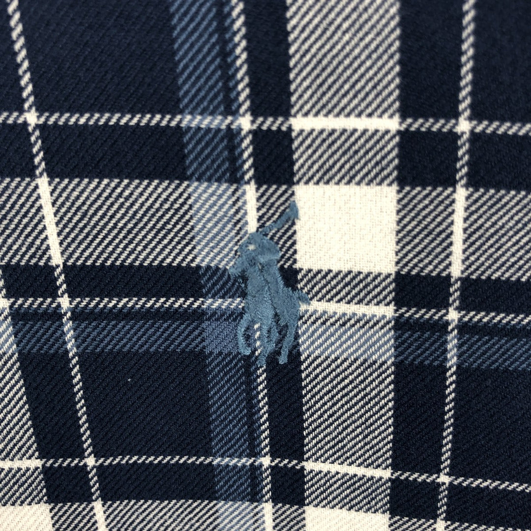 Ralph Lauren Classic Fit Long Sleeve Button Down Check Shirt Men's XL cotton navy blue type Vintage Second Hand