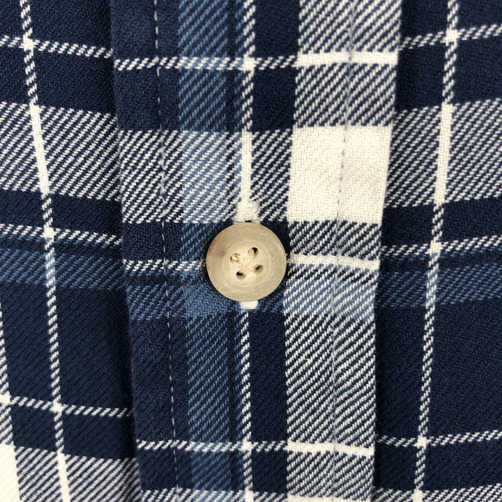 Ralph Lauren Classic Fit Long Sleeve Button Down Check Shirt Men's XL cotton navy blue type Vintage Second Hand