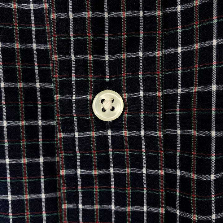 Ralph Lauren BLAKE long sleeve button down check shirt, men's XL size cotton navy blue type Vintage Second Hand