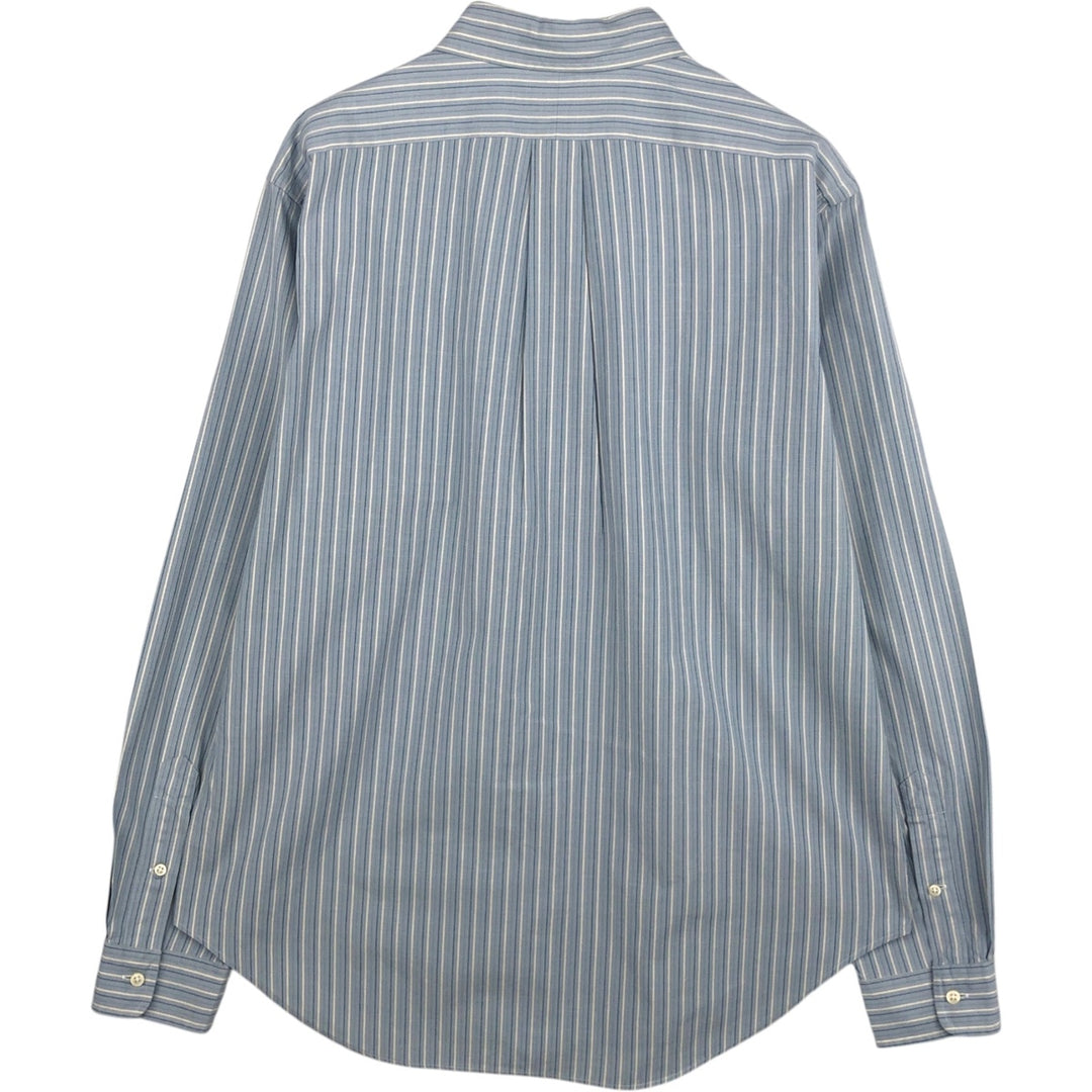 Ralph Lauren Classic Fit Long Sleeve Button Down Striped Shirt, Men's Size L cotton Blue type light blue Vintage Second Hand