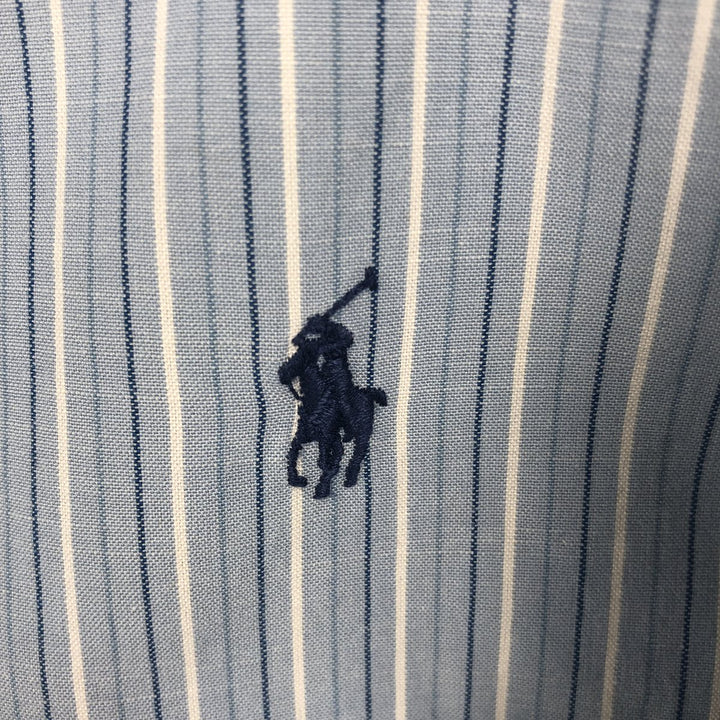 Ralph Lauren Classic Fit Long Sleeve Button Down Striped Shirt, Men's Size L cotton Blue type light blue Vintage Second Hand