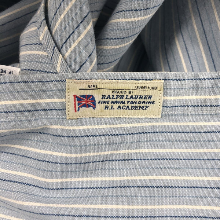 Ralph Lauren Classic Fit Long Sleeve Button Down Striped Shirt, Men's Size L cotton Blue type light blue Vintage Second Hand