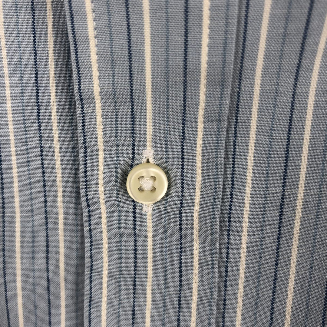 Ralph Lauren Classic Fit Long Sleeve Button Down Striped Shirt, Men's Size L cotton Blue type light blue Vintage Second Hand
