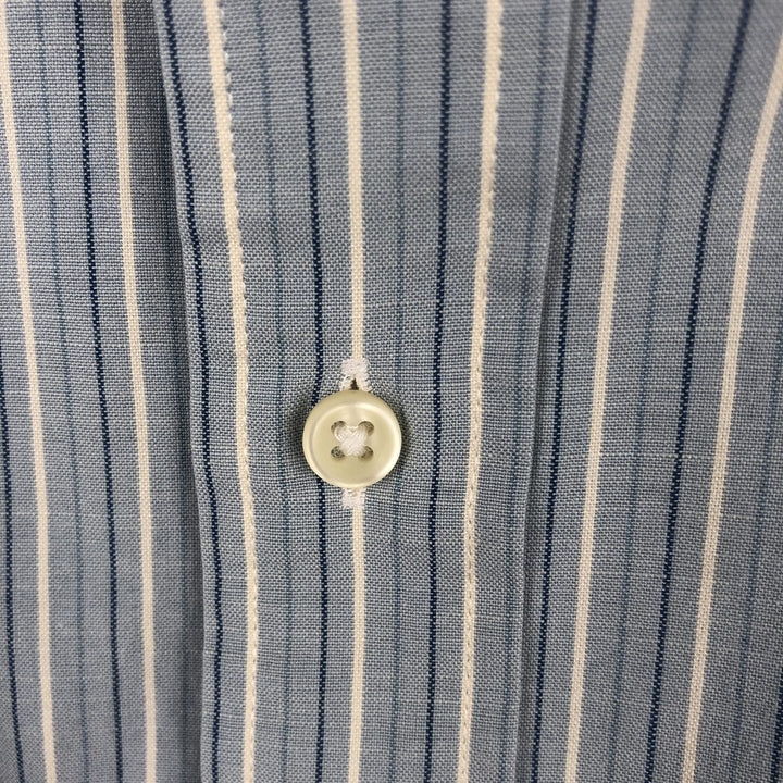 Ralph Lauren Classic Fit Long Sleeve Button Down Striped Shirt, Men's Size L cotton Blue type light blue Vintage Second Hand