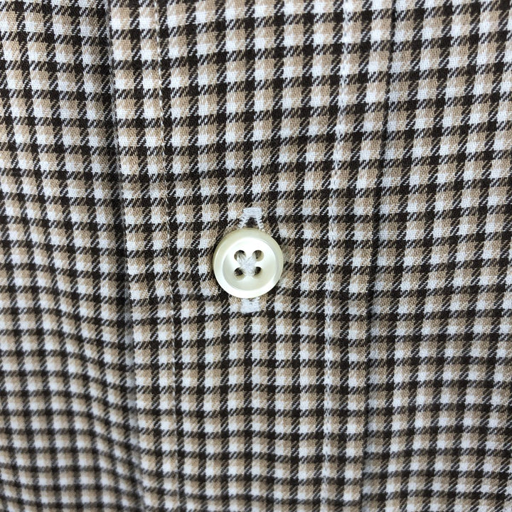 Ralph Lauren YARMOUTH Long Sleeve Button Down Check Shirt Men's XL cotton brown type Vintage Second Hand