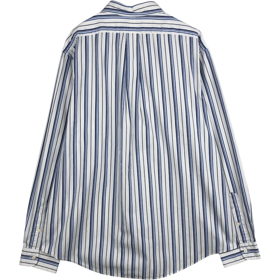 Ralph Lauren CUSTOM FIT long sleeve button down striped shirt men's XL size cotton white type Vintage Second Hand