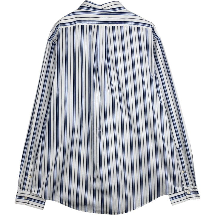 Ralph Lauren CUSTOM FIT long sleeve button down striped shirt men's XL size cotton white type Vintage Second Hand