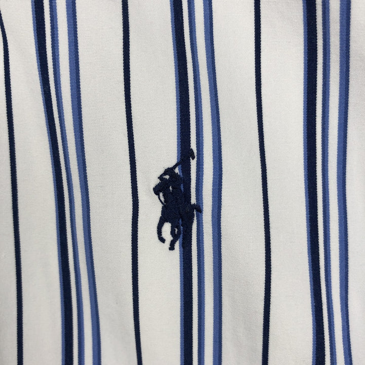 Ralph Lauren CUSTOM FIT long sleeve button down striped shirt men's XL size cotton white type Vintage Second Hand