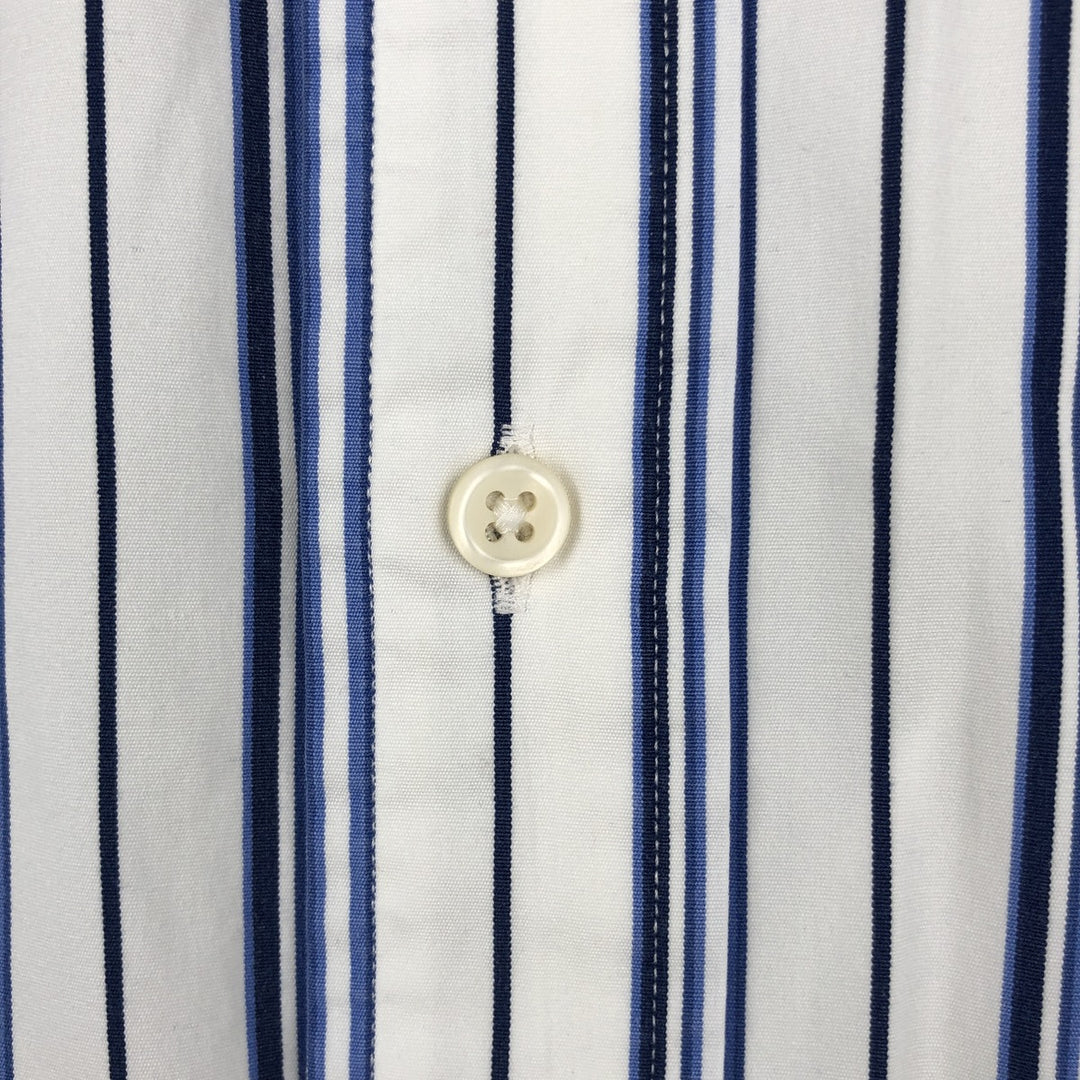 Ralph Lauren CUSTOM FIT long sleeve button down striped shirt men's XL size cotton white type Vintage Second Hand