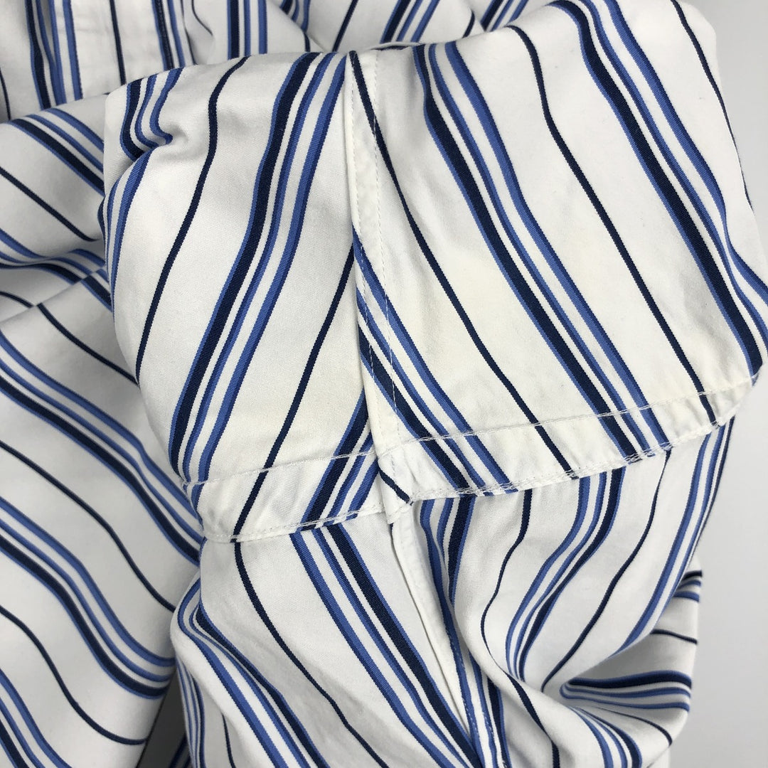 Ralph Lauren CUSTOM FIT long sleeve button down striped shirt men's XL size cotton white type Vintage Second Hand