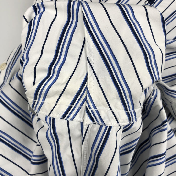Ralph Lauren CUSTOM FIT long sleeve button down striped shirt men's XL size cotton white type Vintage Second Hand