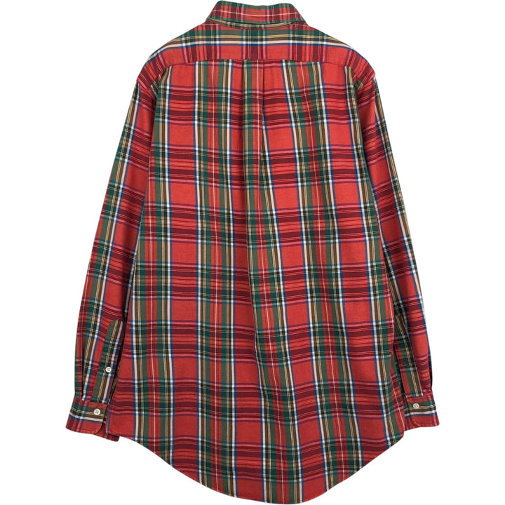 Ralph Lauren long sleeve button down check shirt, men's size M cotton red type Vintage Second Hand
