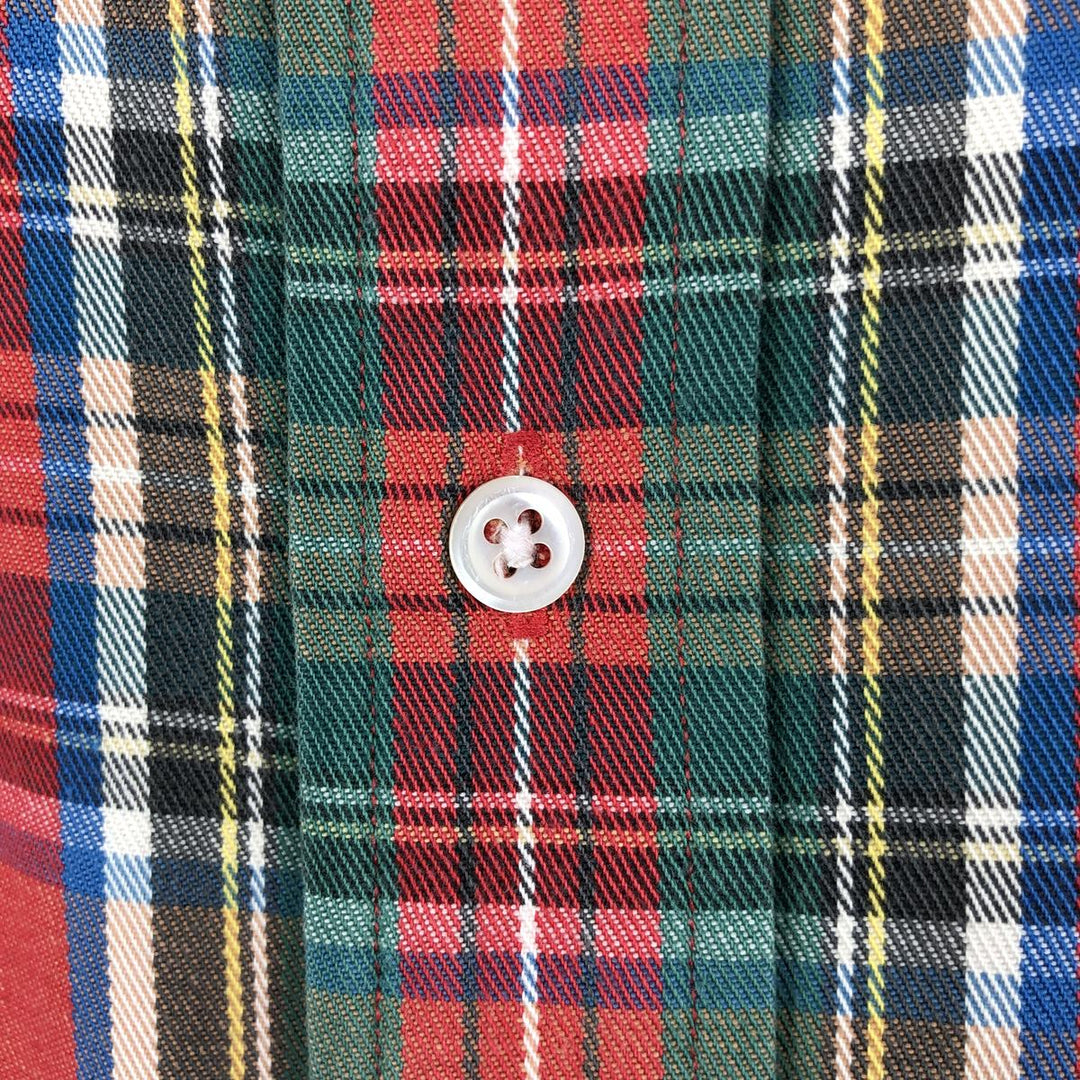 Ralph Lauren long sleeve button down check shirt, men's size M cotton red type Vintage Second Hand