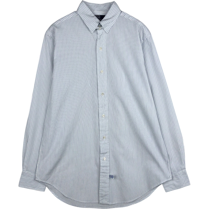 Ralph Lauren POLO by Ralph Lauren long sleeve striped shirt, men's size M cotton white type Vintage Second Hand