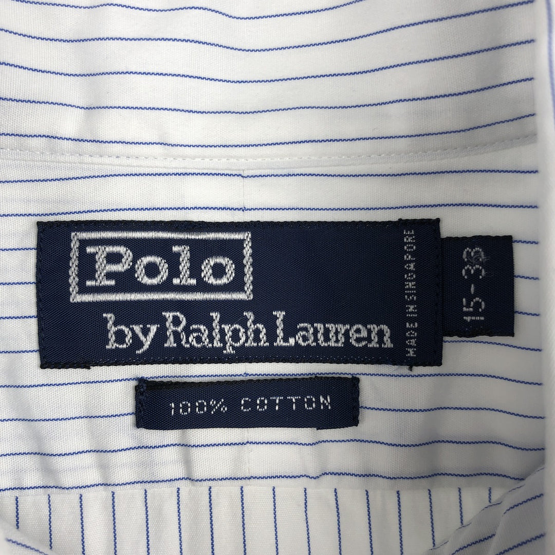 Ralph Lauren POLO by Ralph Lauren long sleeve striped shirt, men's size M cotton white type Vintage Second Hand