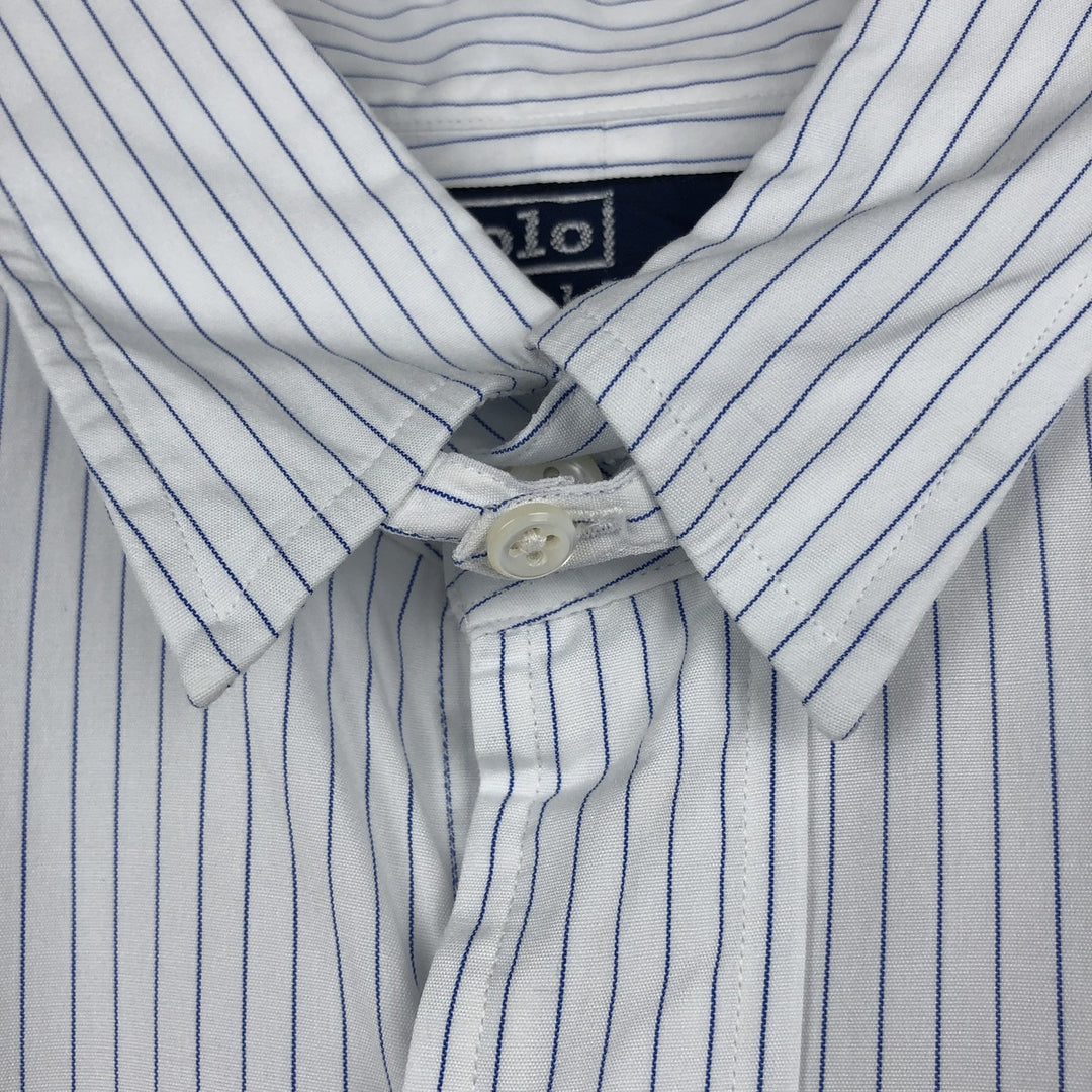 Ralph Lauren POLO by Ralph Lauren long sleeve striped shirt, men's size M cotton white type Vintage Second Hand