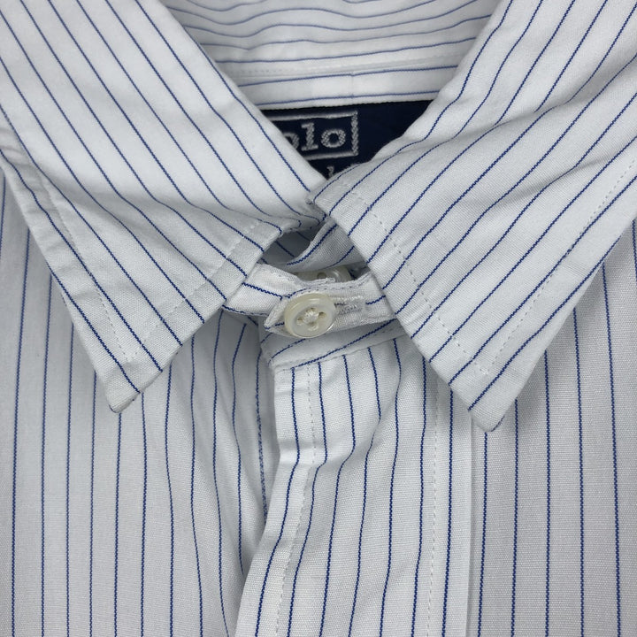 Ralph Lauren POLO by Ralph Lauren long sleeve striped shirt, men's size M cotton white type Vintage Second Hand