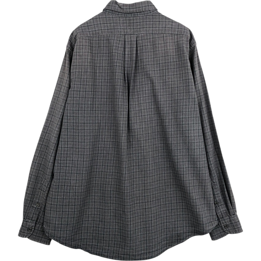 Ralph Lauren CUSTOM FIT long sleeve button down check shirt men's XL size cotton gray type Vintage Second Hand