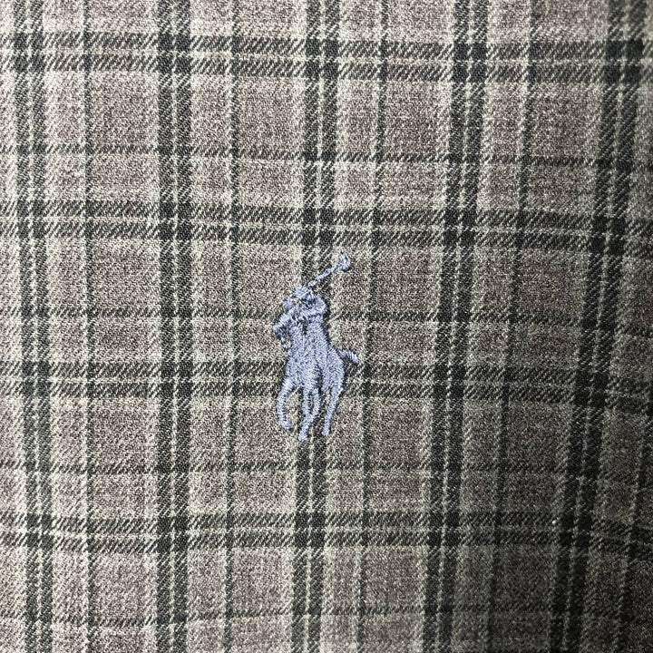 Ralph Lauren CUSTOM FIT long sleeve button down check shirt men's XL size cotton gray type Vintage Second Hand