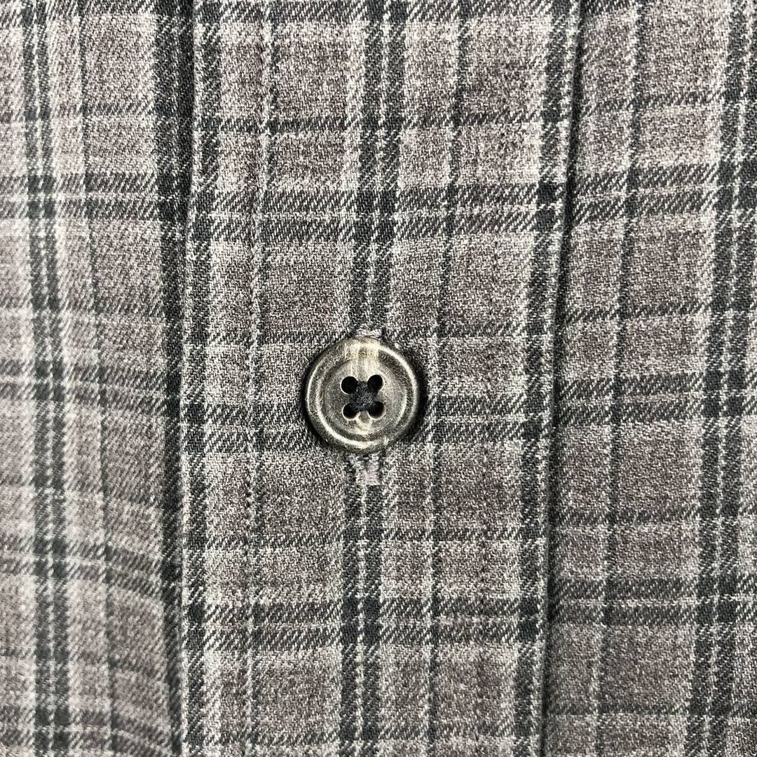 Ralph Lauren CUSTOM FIT long sleeve button down check shirt men's XL size cotton gray type Vintage Second Hand