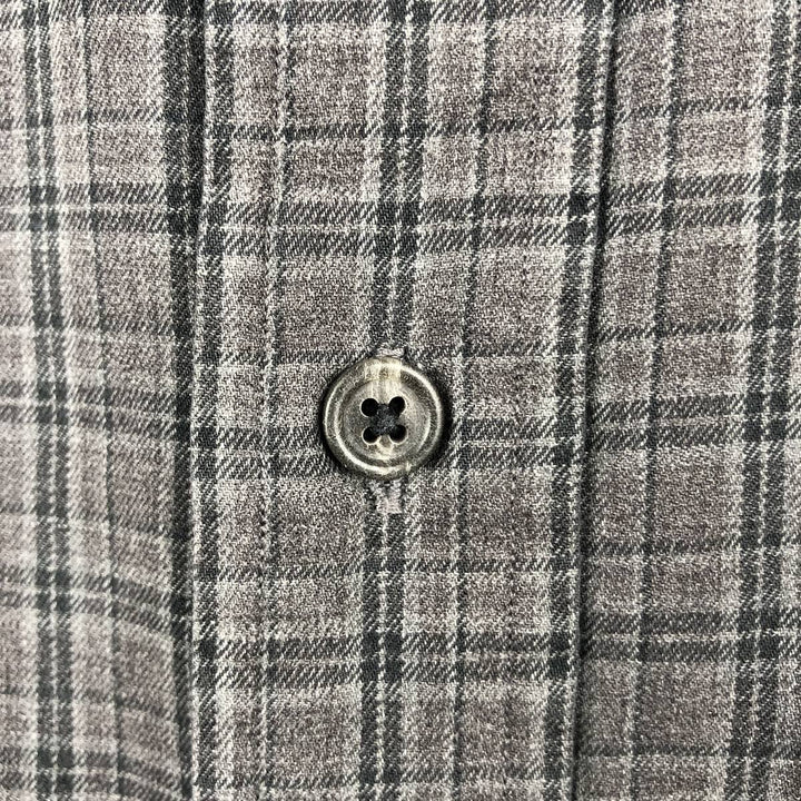 Ralph Lauren CUSTOM FIT long sleeve button down check shirt men's XL size cotton gray type Vintage Second Hand