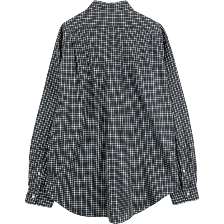 Ralph Lauren CLASSIC FIT Wide Collar Long Sleeve Cotton Check Shirt, Men's Size L (approx.) cotton gray type Vintage Second Hand