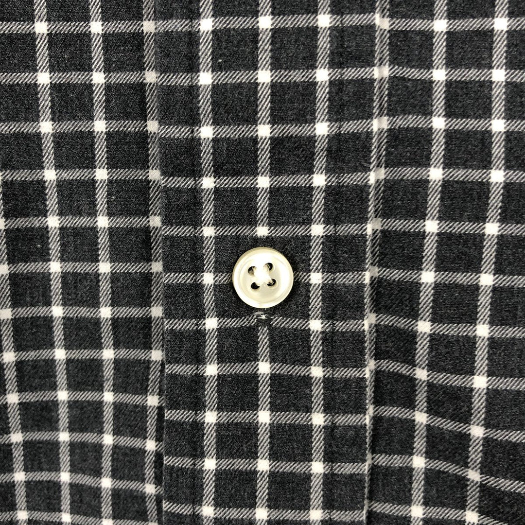 Ralph Lauren CLASSIC FIT Wide Collar Long Sleeve Cotton Check Shirt, Men's Size L (approx.) cotton gray type Vintage Second Hand