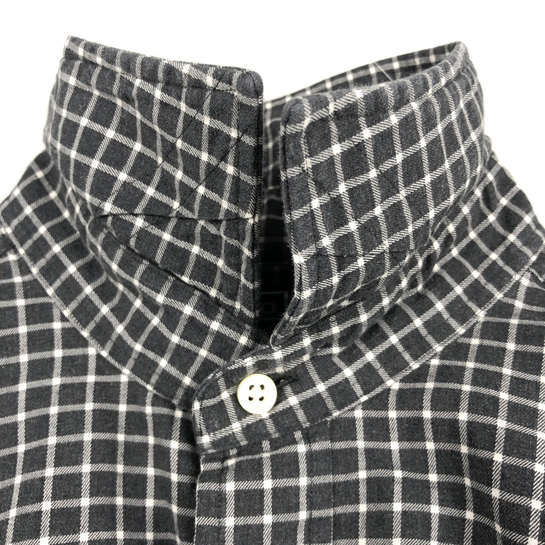 Ralph Lauren CLASSIC FIT Wide Collar Long Sleeve Cotton Check Shirt, Men's Size L (approx.) cotton gray type Vintage Second Hand