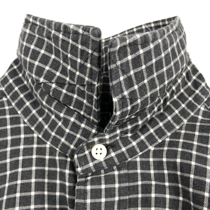 Ralph Lauren CLASSIC FIT Wide Collar Long Sleeve Cotton Check Shirt, Men's Size L (approx.) cotton gray type Vintage Second Hand