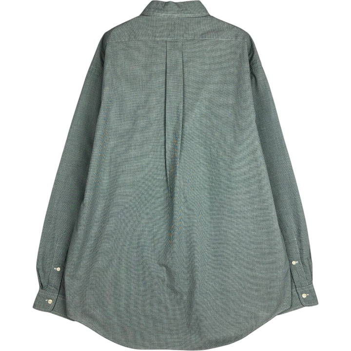 Ralph Lauren YARMOUTH Long Sleeve Button-Down Check Shirt, Men's Size L cotton green type Vintage Second Hand