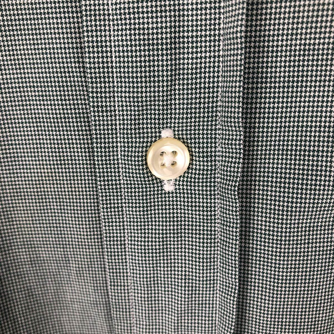 Ralph Lauren YARMOUTH Long Sleeve Button-Down Check Shirt, Men's Size L cotton green type Vintage Second Hand