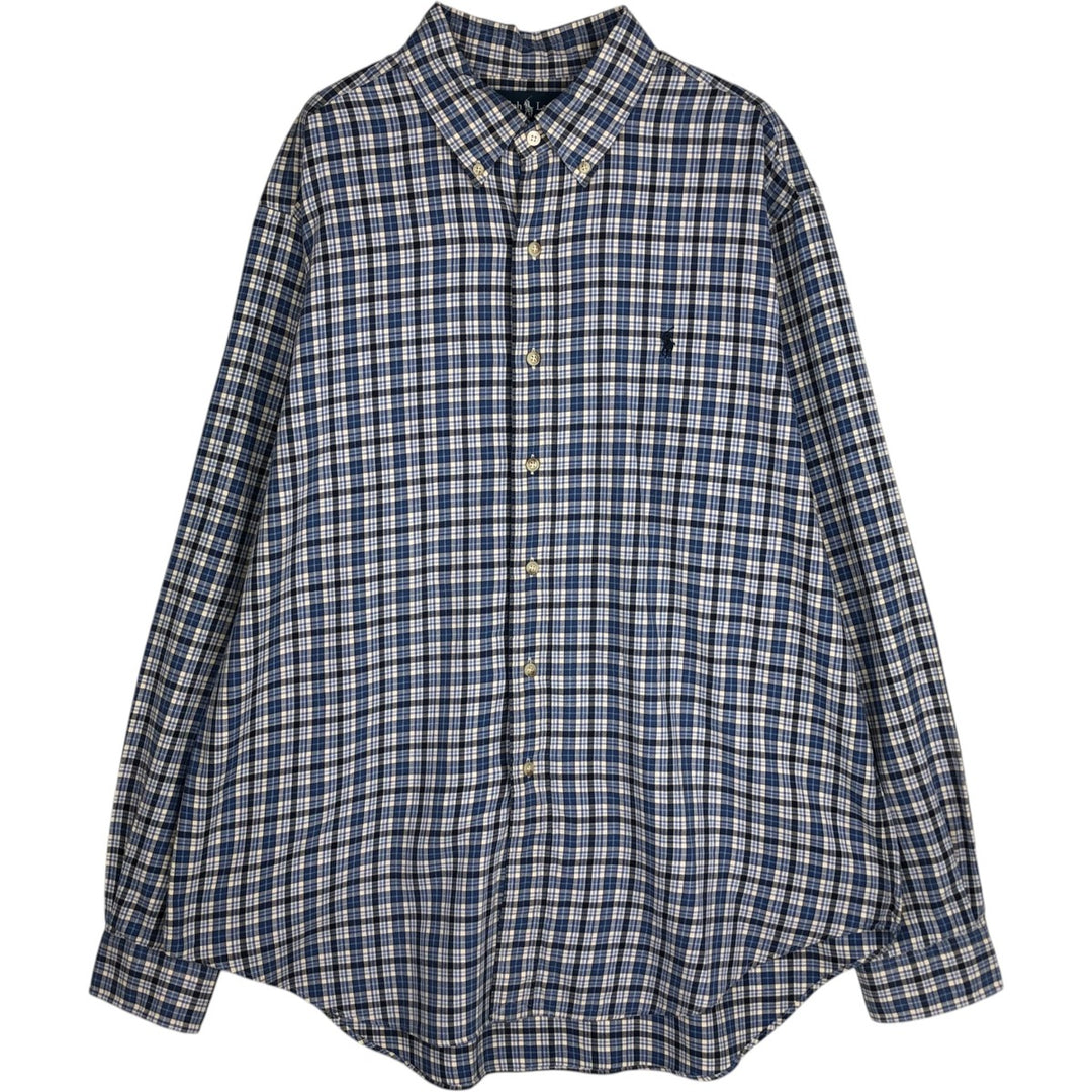Ralph Lauren Classic Fit Long Sleeve Button Down Check Shirt Men's XL cotton blue type Vintage Second Hand