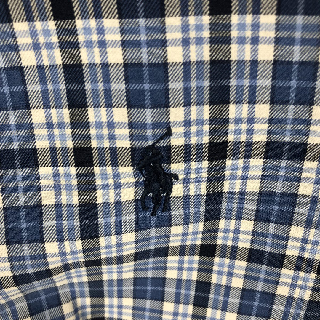 Ralph Lauren Classic Fit Long Sleeve Button Down Check Shirt Men's XL cotton blue type Vintage Second Hand
