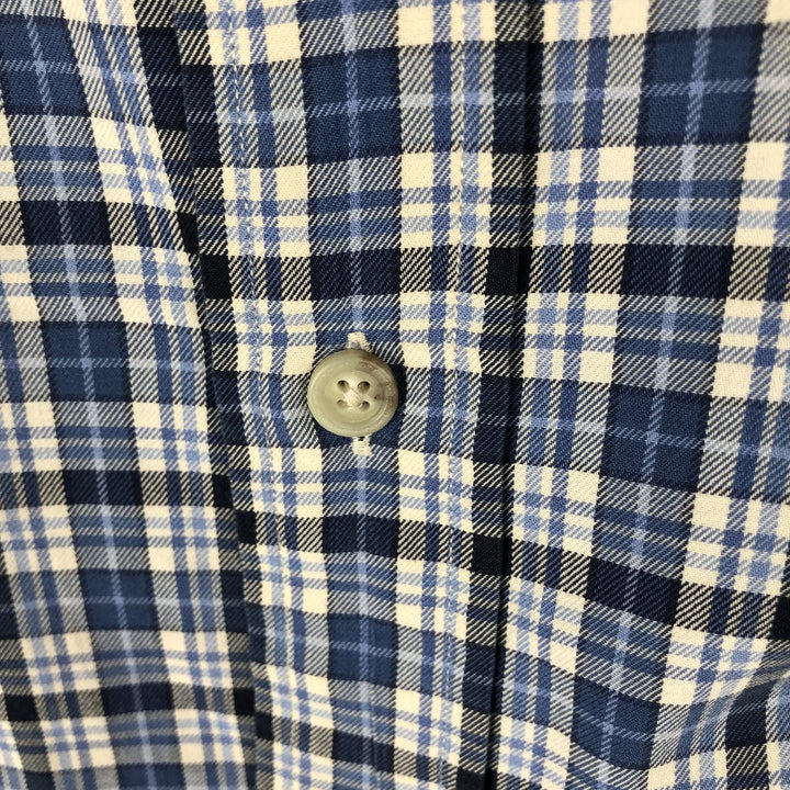 Ralph Lauren Classic Fit Long Sleeve Button Down Check Shirt Men's XL cotton blue type Vintage Second Hand