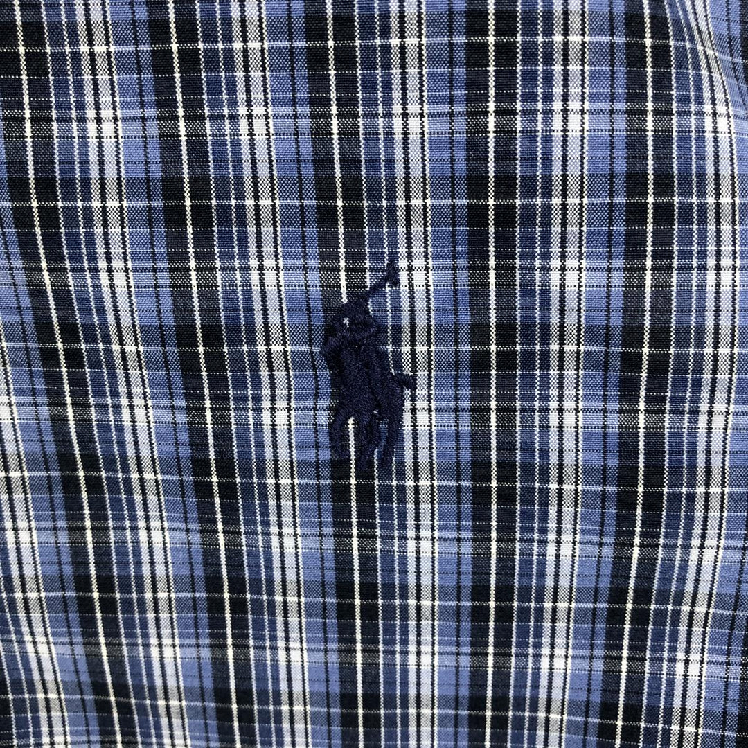Ralph Lauren BLAKE long sleeve button down check shirt, men's size XXL cotton blue type Vintage Second Hand
