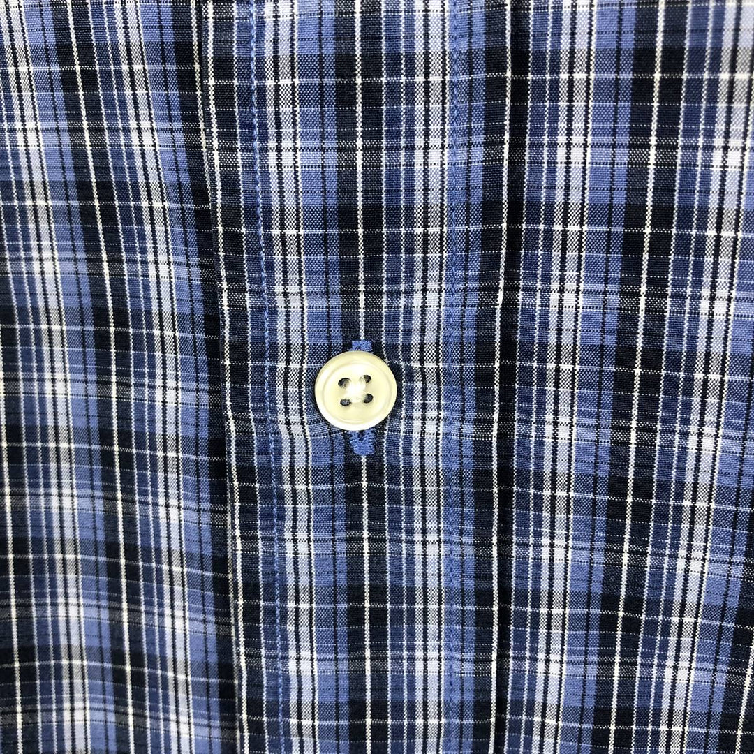 Ralph Lauren BLAKE long sleeve button down check shirt, men's size XXL cotton blue type Vintage Second Hand