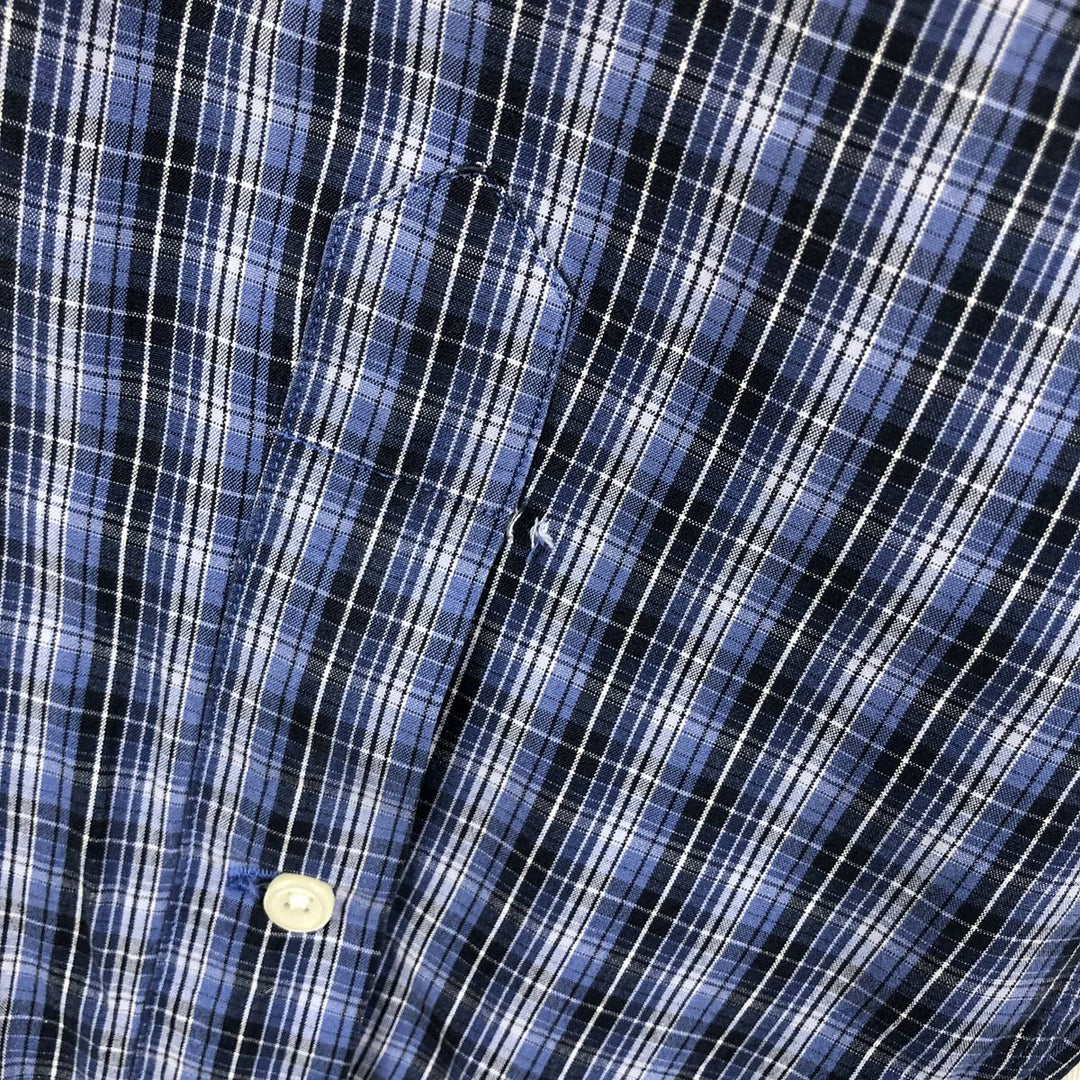 Ralph Lauren BLAKE long sleeve button down check shirt, men's size XXL cotton blue type Vintage Second Hand