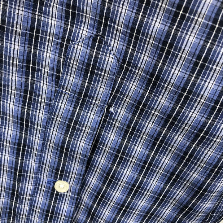 Ralph Lauren BLAKE long sleeve button down check shirt, men's size XXL cotton blue type Vintage Second Hand