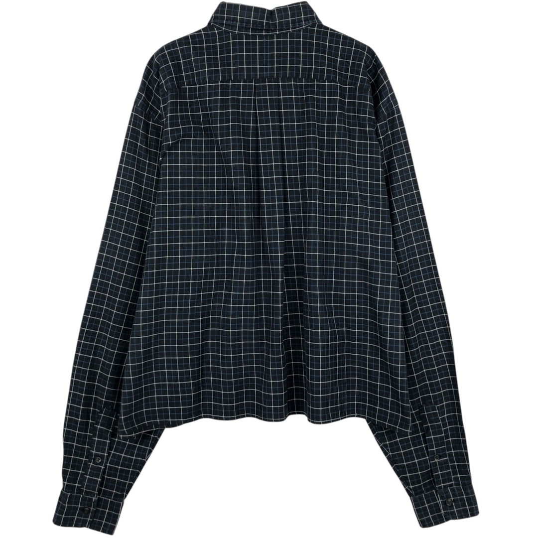 Ralph Lauren Classic Fit Long Sleeve Button Down Check Shirt Men's XL cotton navy blue type Vintage Second Hand