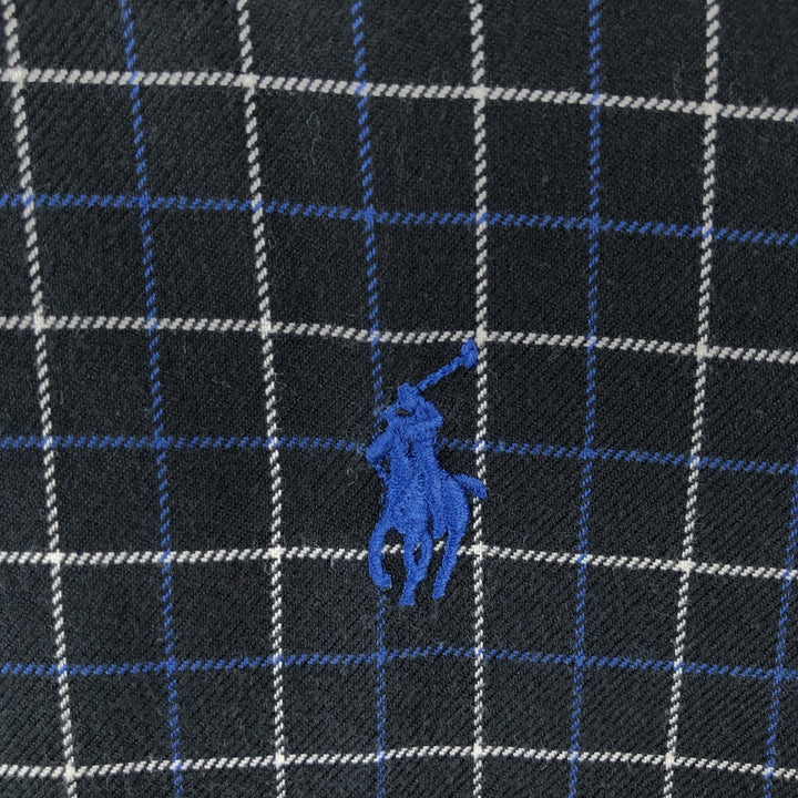 Ralph Lauren Classic Fit Long Sleeve Button Down Check Shirt Men's XL cotton navy blue type Vintage Second Hand