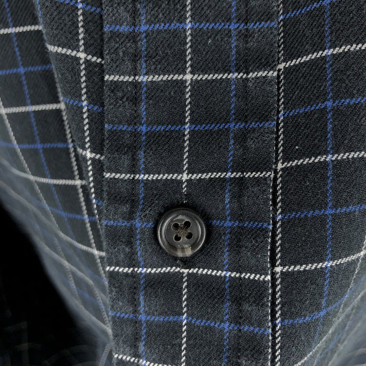 Ralph Lauren Classic Fit Long Sleeve Button Down Check Shirt Men's XL cotton navy blue type Vintage Second Hand