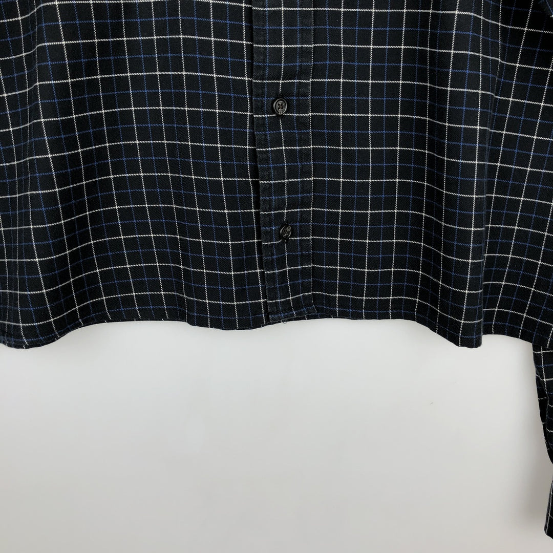 Ralph Lauren Classic Fit Long Sleeve Button Down Check Shirt Men's XL cotton navy blue type Vintage Second Hand