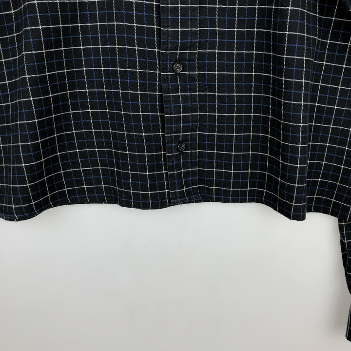 Ralph Lauren Classic Fit Long Sleeve Button Down Check Shirt Men's XL cotton navy blue type Vintage Second Hand