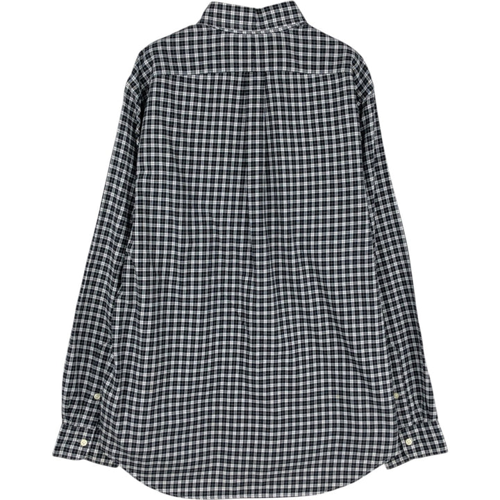 Ralph Lauren long sleeve button down check shirt, men's size L cotton black type Vintage Second Hand