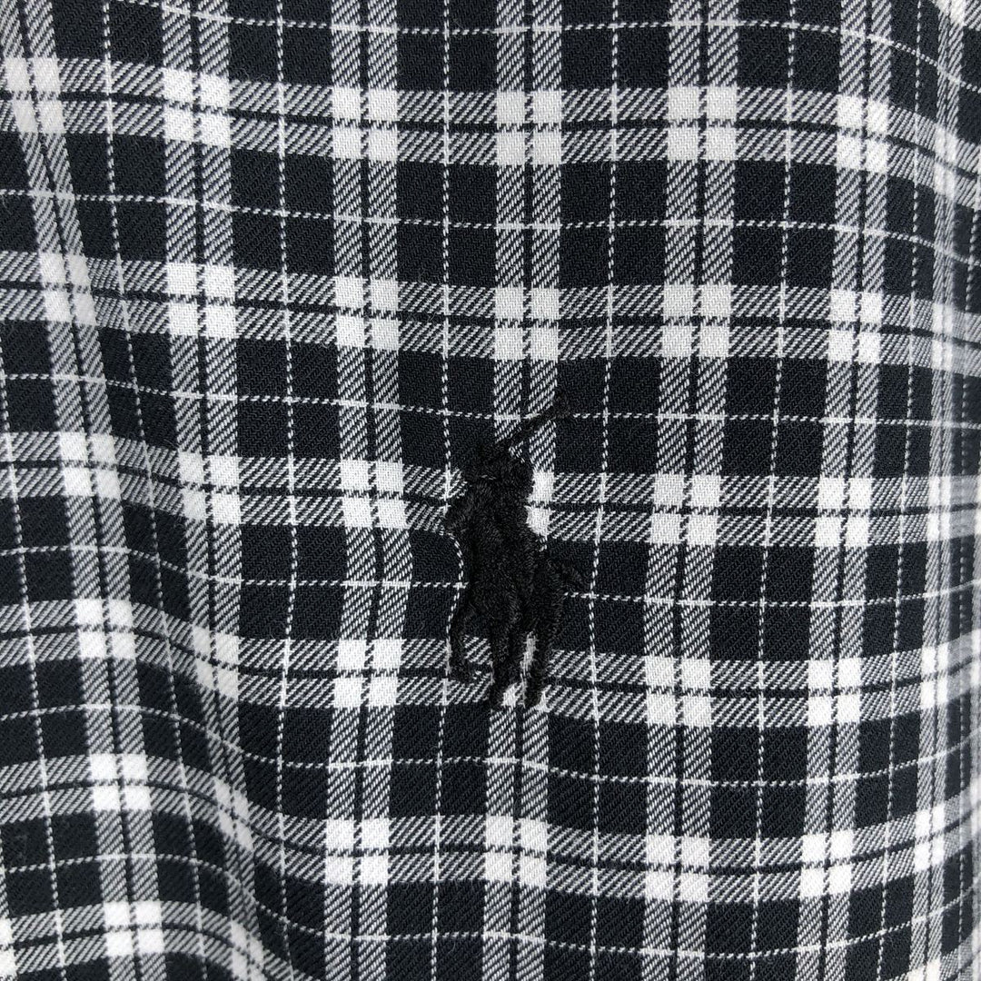 Ralph Lauren long sleeve button down check shirt, men's size L cotton black type Vintage Second Hand