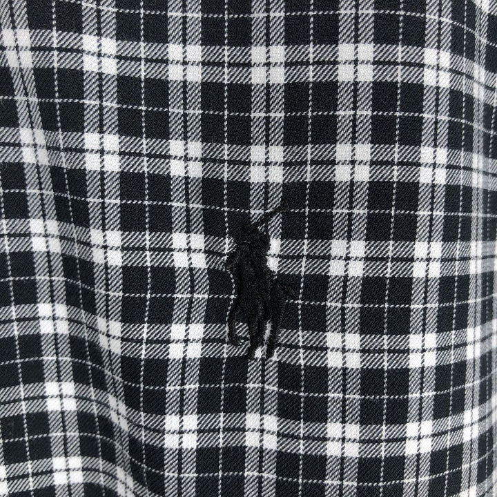Ralph Lauren long sleeve button down check shirt, men's size L cotton black type Vintage Second Hand