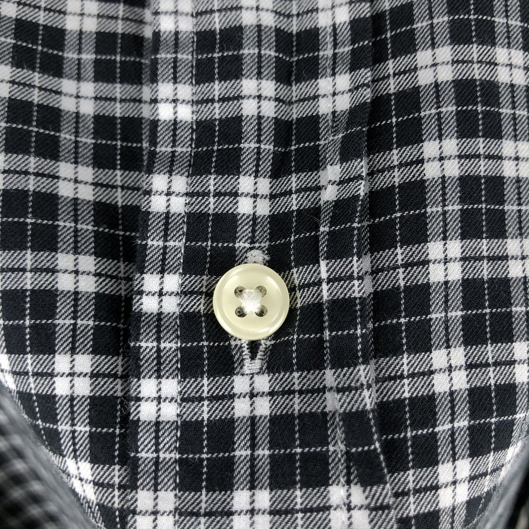 Ralph Lauren long sleeve button down check shirt, men's size L cotton black type Vintage Second Hand