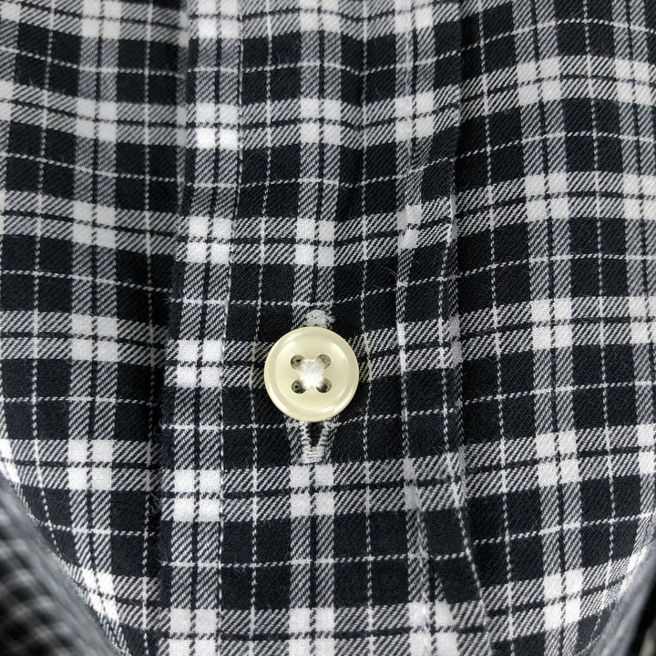 Ralph Lauren long sleeve button down check shirt, men's size L cotton black type Vintage Second Hand