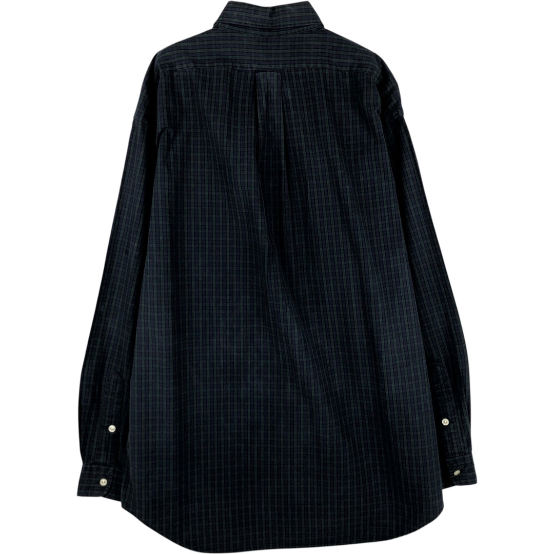 Ralph Lauren BLAKE Blackwatch Check Long Sleeve Button-Down Check Shirt, Men's Size L cotton navy blue type Vintage Second Hand