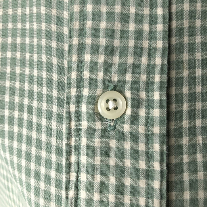 Ralph Lauren BLAKE Gingham Check Long Sleeve Button-Down Check Shirt, Men's Size L cotton Khaki type sage green Vintage Second Hand
